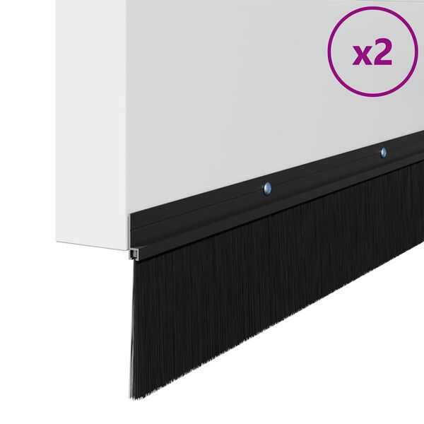 vidaXL Schroefbare Deurborstelafsluitingen 2 pcs Zwart 100 cm
