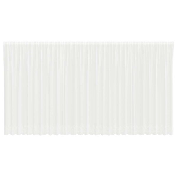 vidaXL Kantgordijn met gordijnen Bloemen Wit 245 x 750 cm Polyester