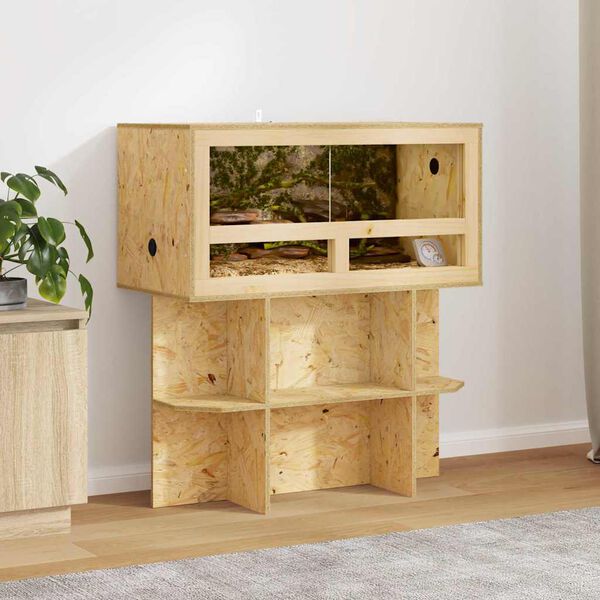vidaXL Terrariumbasis met plank Bruin 80 x 40 x 50 cm OSB