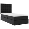 vidaXL Opbergbed met LED met matras Zwart 100 x 200 cm Nep Leer