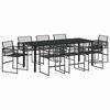 vidaXL Tuin eettafelset 9 st Zwart poly rattan