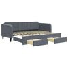vidaXL Slaapbank onderschuifbed en lades 90x200 cm fluweel donkergrijs