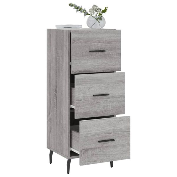 vidaXL Dressoir 34,5x34x90 cm bewerkt hout grijs sonoma eikenkleurig