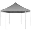 vidaXL Partytent pop-up zeshoekig inklapbaar 3,6x3,1 m grijs