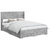 vidaXL Bedframe met opbergruimte en hoofdbord Betongrijs 120 x 200 cm
