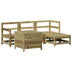 vidaXL 5-delige Loungeset ge&iuml;mpregneerd grenenhout