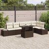 vidaXL Tuin Sofa Set met opslag 7 pcs Bruin Poly riet