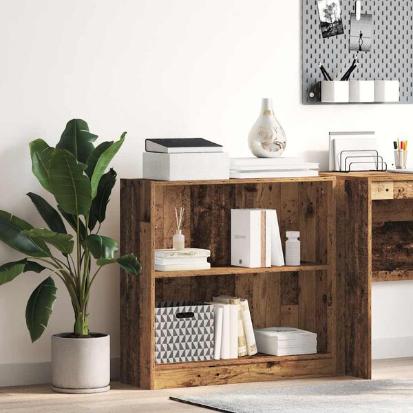 vidaXL Boekenkast 80x24x76 cm bewerkt hout oud houtkleurig