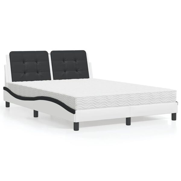 vidaXL Bedframe zonder matras "Zadar" kunstleer zwart en wit 120x200 cm