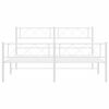 vidaXL Bedframe met hoofd- en voeteneinde metaal wit 120x200 cm