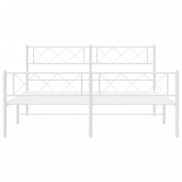 vidaXL Bedframe met hoofd- en voeteneinde metaal wit 120x200 cm