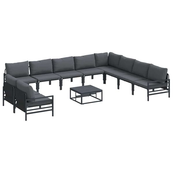 vidaXL Tuin Sofa Set Antraciet Staal