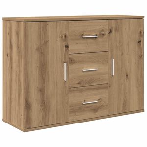 vidaXL Dressoir 90x29,5x65 cm bewerkt hout artisanaal eikenkleur