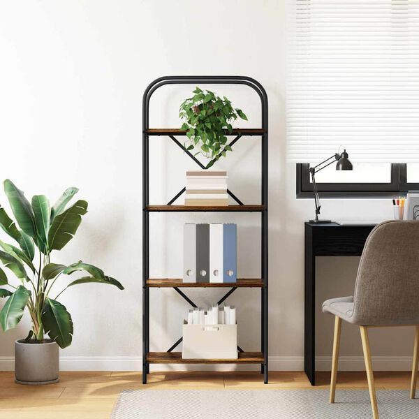 vidaXL Boekenkast Gerookt eiken 60 x 30 x 146 cm Bewerkt hout