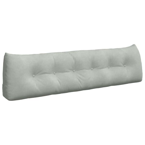 vidaXL Rugkussen Lichtgrijs 180 x 24 x 50 cm Fluweel