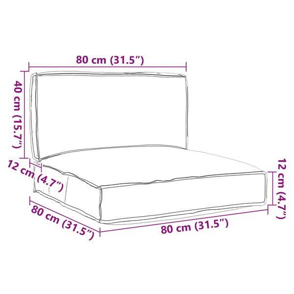 vidaXL Pallet Kussen Set 2 pcs Grijs Oxford Stof