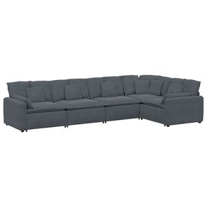 vidaXL Modulaire bank met kussens fluweel donkergrijs