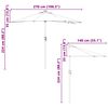 vidaXL Tuinparasol Zwart 294 x 150 x 223 cm Polyester en staal