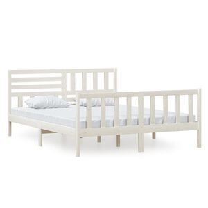 vidaXL Bedframe massief hout wit 160x200 cm