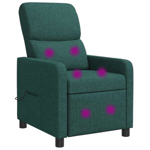 vidaXL Massage Recliner Donkergroen Stof