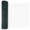 vidaXL Euro-hek met palen 10 x 1,2 m PVC-Coated Staal Groen Mesh
