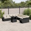 vidaXL 11-delige Loungeset met kussens poly rattan zwart