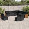 vidaXL 13-delige Loungeset met kussens poly rattan zwart