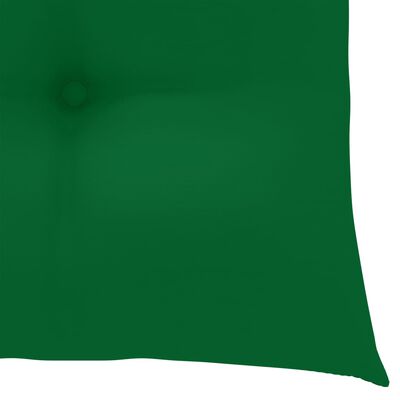 vidaXL Tuinstoelen 3 st met groene kussens massief teakhout