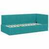 vidaXL Hoekbedframe met Matras met hoofdeinde 2 pcs Turquoise Fluweel