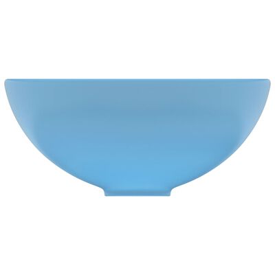 vidaXL Wastafel rond 32,5x14 cm keramiek mat lichtblauw