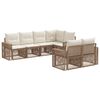 vidaXL Tuinbankenset 7 st 7-Aantal zitplaatsen Beige en Cr&egrave;me Wit