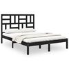 vidaXL Bedframe massief hout zwart 120x190 cm