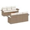 vidaXL Tuinbankenset 7 st 6-Aantal zitplaatsen Beige en Cr&egrave;me