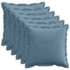 vidaXL Kussensloop 6 st HOUTEN Blauw 30 x 30 cm corduroy