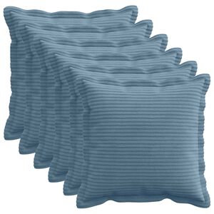 vidaXL Kussensloop 6 st HOUTEN Blauw 30 x 30 cm corduroy