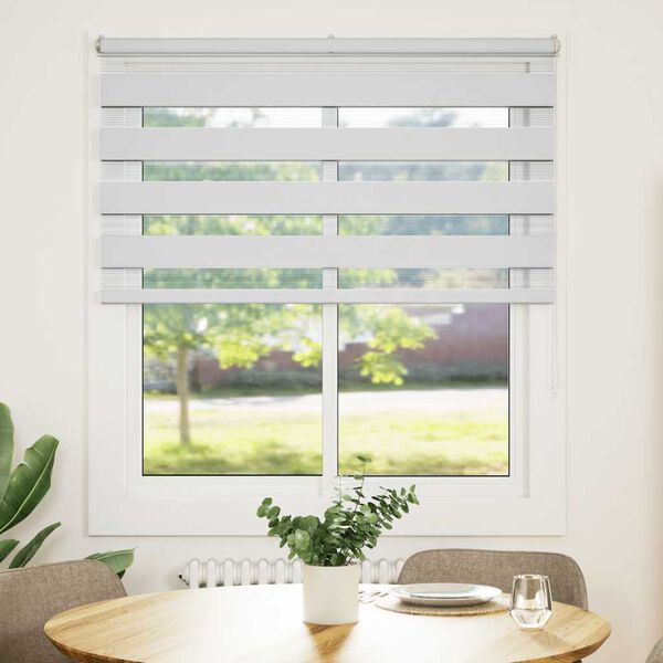 vidaXL Zebra rolgordijn 130x150 cm stofbreedte 125,9cm polyester wit