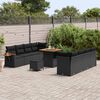vidaXL Tuinbankenset 11 pcs Zwart Poly rattan en gepoedercoat staal