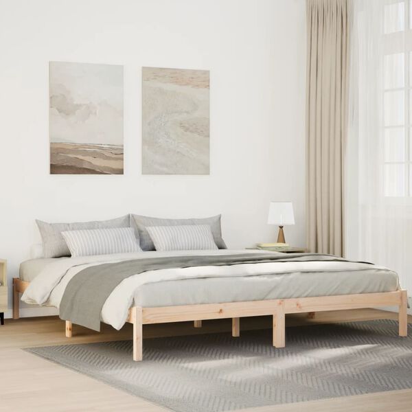 vidaXL Bedframe extra lang zonder matras massief grenenhout 200x220 cm