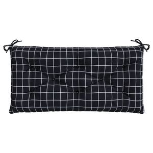 vidaXL Tuinbankkussen ruitpatroon 110x50x7 cm stof zwart