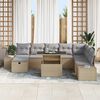 vidaXL Tuin Sofa Set 11 pcs Beige Poly riet