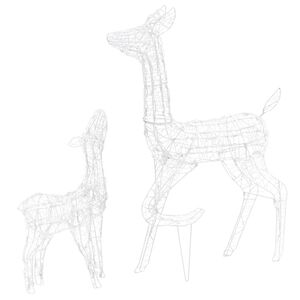 vidaXL Kerstversiering rendierfamilie 160 LED's koudwit acryl