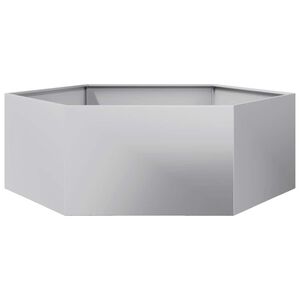 vidaXL Plantenbak zeshoek 138x120x45 cm gegalvaniseerd staal