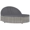 vidaXL Ligbed met kussens 2-persoons poly rattan grijs