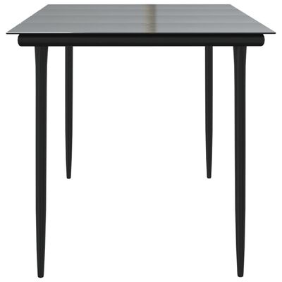 vidaXL Tuintafel 160x80x74 cm staal en gehard glas zwart