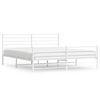 vidaXL Bedframe met hoofd- en voeteneinde metaal wit 200x200 cm