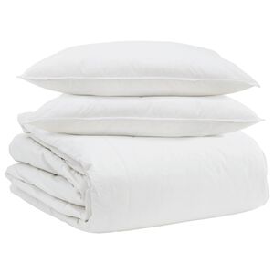 vidaXL Dekbed Set met kussen 3 pcs Wit Donsveertjes