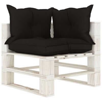 vidaXL 8-delige Loungeset met zwarte kussens pallet hout