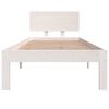 vidaXL Bedframe massief hout wit 75x190 cm