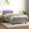 vidaXL Boxspring met matras en LED fluweel lichtgrijs 80x200 cm