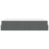vidaXL Bedframe met matras met matras 2 pcs Dim Grijs Stof